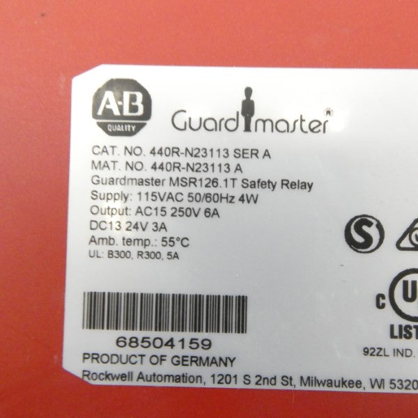ALLEN BRADLEY 440R-N23113 SER. A 115VAC 6A UNMP