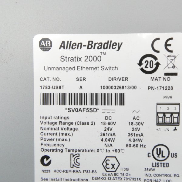 ALLEN BRADLEY 1783-US8T SER. A 24VDC/AC UNMP