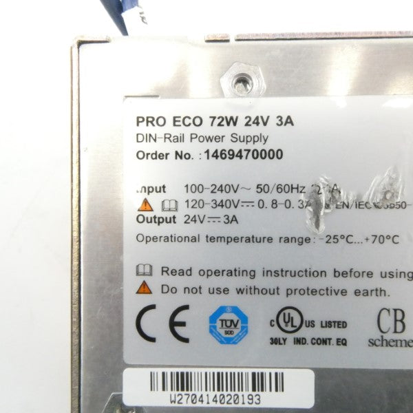 WEIDMULLER PROECO72W24V3A 100-240/120-340V 0.8-0.3A UNMP