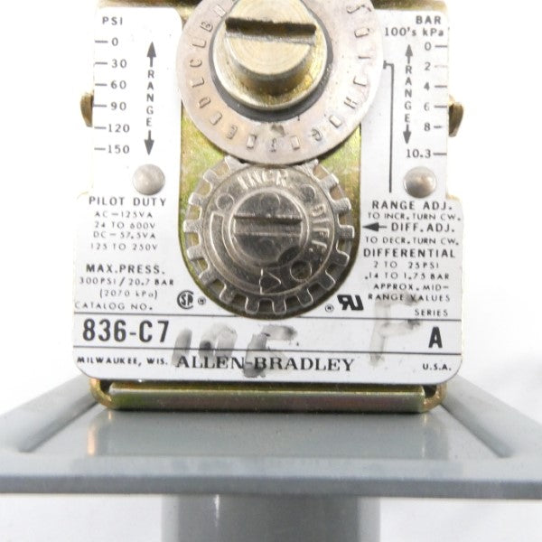 ALLEN BRADLEY 836-C7 SER. A 24-600V 300PSI (AS PICTURED) UNMP