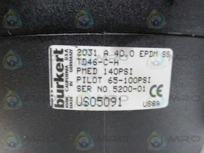 BURKERT 2031A40,0EPDMSS VALVE  NSNP