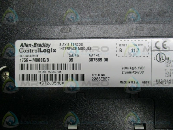 ALLEN BRADLEY 1756-M08SE SER B F/W 11.7  NSNP