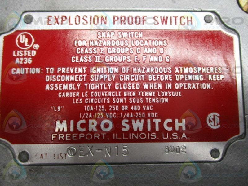 MICRO SWITCH EX-N15 SNAP SWITCH (GREY)  UNMP