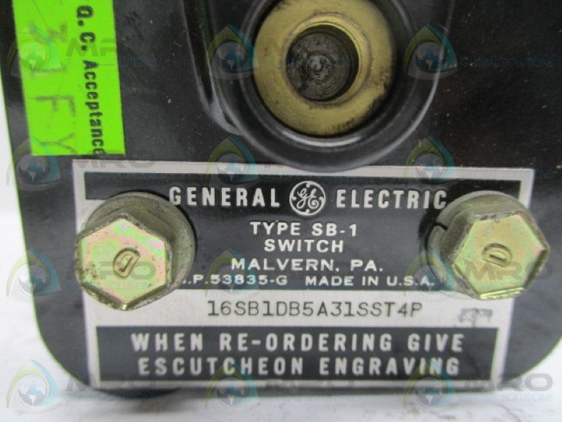 GENERAL ELECTRIC 16SB1DB5A31SST4P ROTARY SWITCH  UNMP