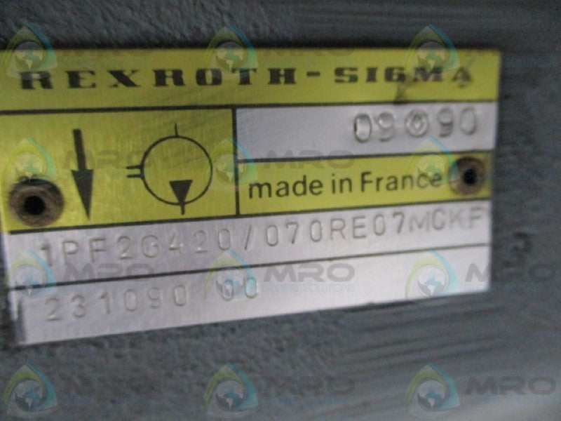 REXROTH 1PF2G420/070RE07MGKF HYDRAULIC PUMP  UNMP