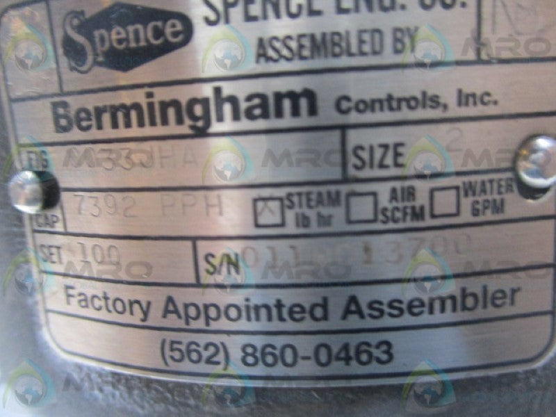 SPENCE 0033JHA VALVE 2"  UNMP