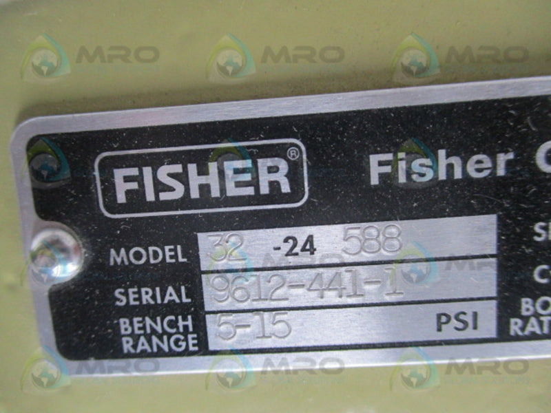 FISHER 32-24-588 CONTROL VALVE W/ 3582 VALVE POSITIONER   NSNP