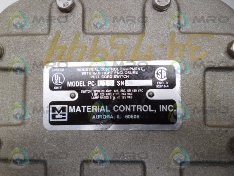 MATERIAL CONTROL PC-L1S  SAFETY STOP SWITCH UNMP