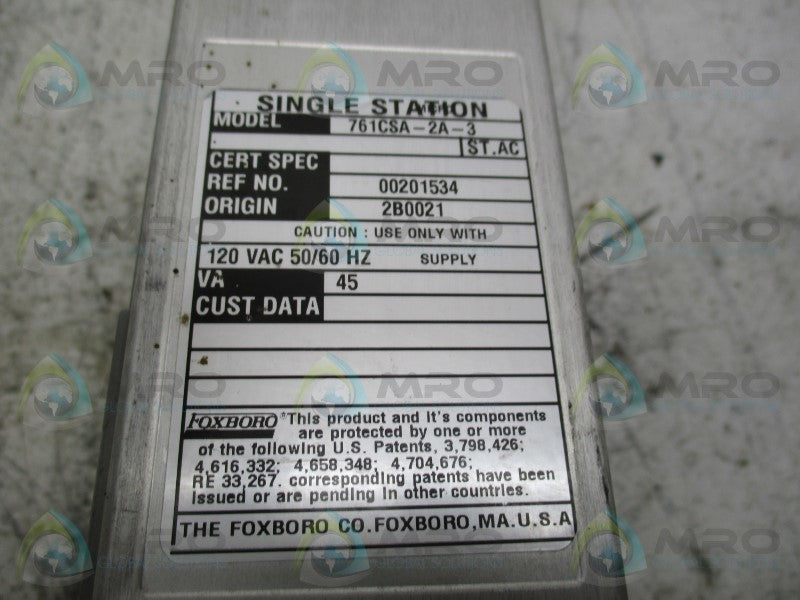FOXBORO 761CSA-2A-3 MICRO CONTROL  UNMP