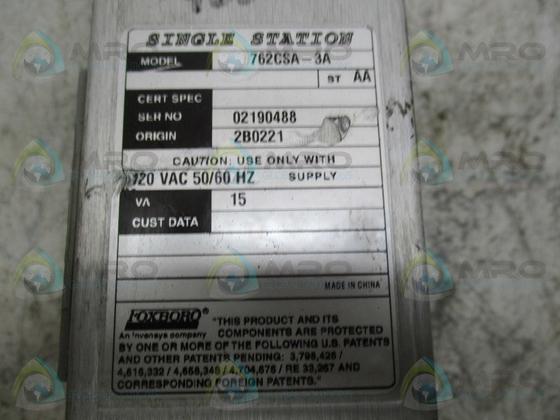 FOXBORO 762CSA-3A MICRO CONTROL  UNMP