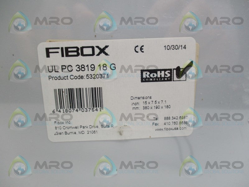 FIBOX ULPC381918G  CONTROL PANEL ENCLOSURE  NSMP