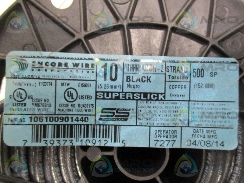 ENCORE WIRE 106100901440 THHN BLACK MACHINE TOOL WIRE  NSNP