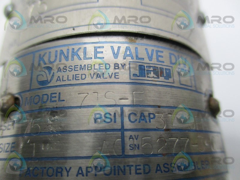 KUNKLE 71S-E RELIEF VALVE 3/4"  UNMP