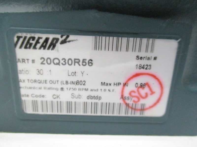 DODGE TIGEAR 2 20Q30R56 RIGHT ANGLE REDUCER RATIO 30:1  NSNP