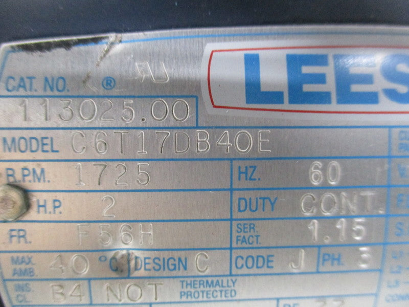 LEESON C6T17DB40E MOTOR 1 HP 1725 RPM 208/230V  UNMP