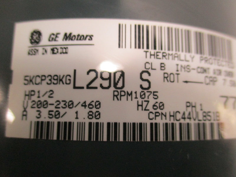GENERAL ELECTRIC 5KCP39KGL290S MOTOR 1/2 HP 1075 RPM  UNMP
