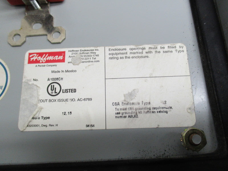 HOFFMAN A1008CH ENCLOSURE  UNMP