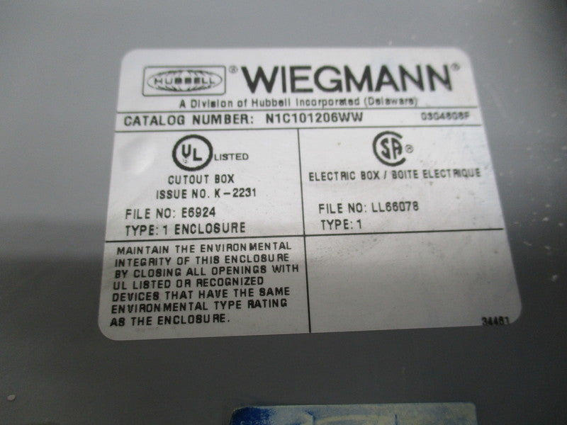 WEIGMANN N1C101206WW ELECTRIC BOX  UNMP