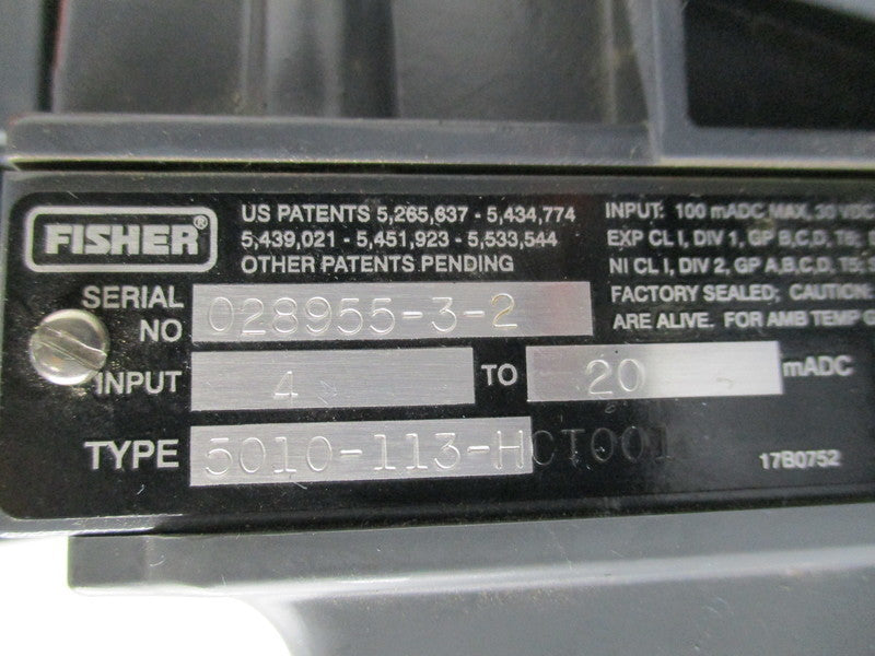 FISHER 5010-113-HCT001 FIELDVUE VALVE POSITIONER  NSNP