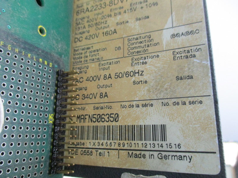 SIEMENS 6RA2233-8DV71 DC DRIVE  UNMP