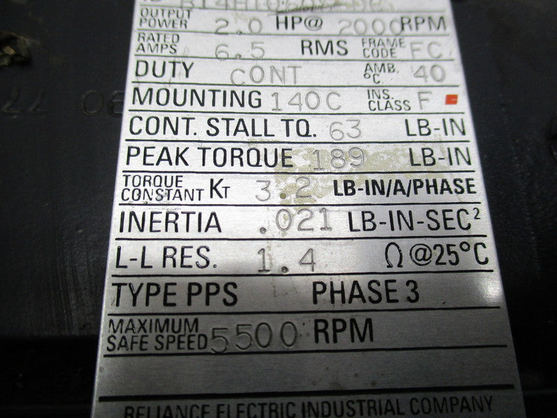 RELIANCE B14H1060SDC SYNCHRONOUS MOTOR  UNMP