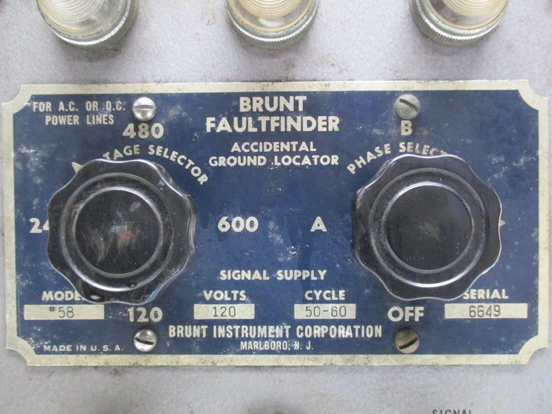 BRUNT INSTRUMENT MODEL 58 ACCIDENTAL GROUND LOCATOR  UNMP