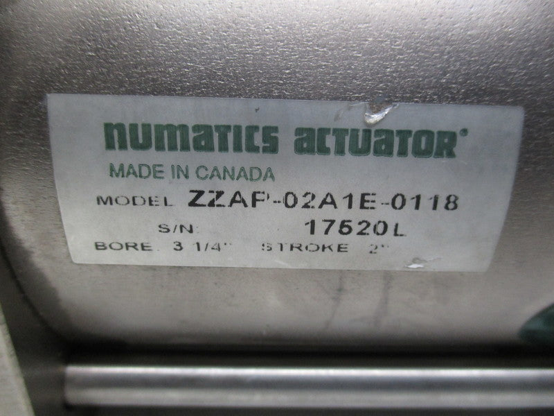 NUMATICS ZZAP-02A1E-0118 AIR CYLINDER 3-1/4" BORE 2" STROKE  NSNP