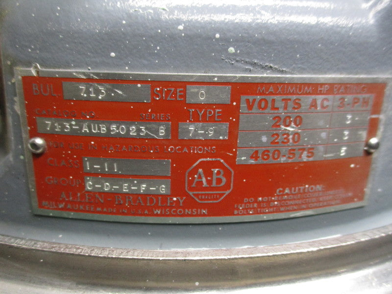 INDUSTRIAL SPARE PART 713-AUB5023 SER. B EXPLOSION PROOF MOTOR  UNMP