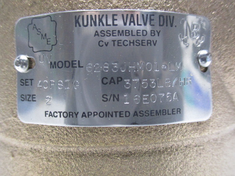 KUNKLE 6283JHM01-LM BRONZE SAFETY RELIEF VALVE  NSNP