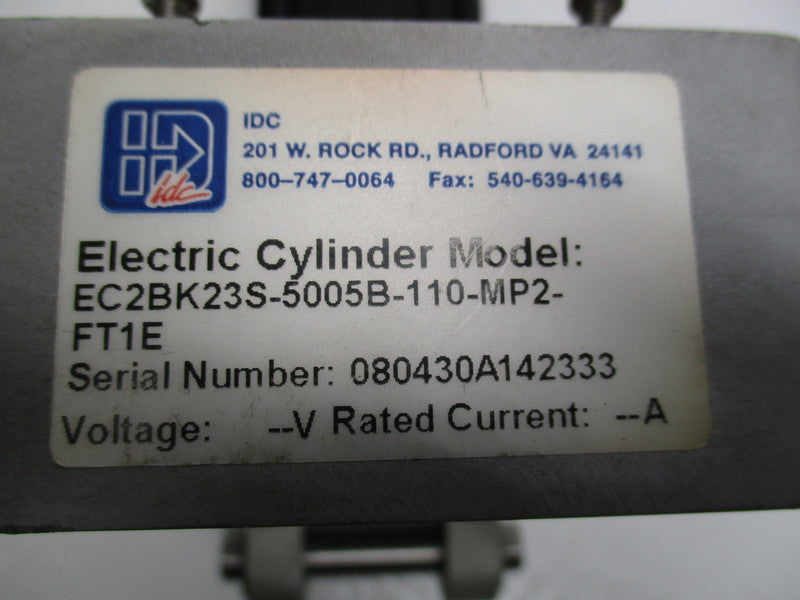 IDC EC2BK23S-5005B-110-MP2-FT1E ELECTRIC CYLINDER (AS PICTURED)  UNMP