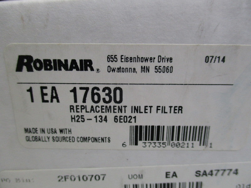 ROBINAR 17630 RECOVERY INLET FILTER  NSFS