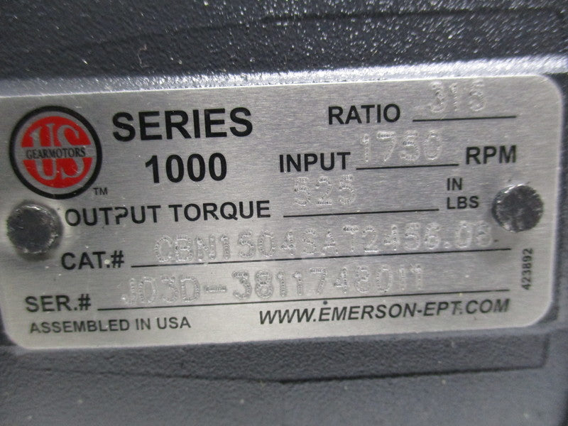 US MOTOR CBN1504SAT2456.08 RATIO 31:5 GEAR REDUCER  NSNP