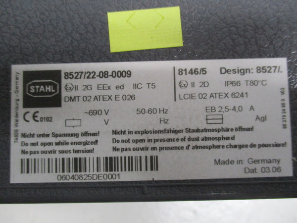 STAHL 8527/22-08-0009 MOTOR PROTCTION CIRCUIT BREAKER  NSMP
