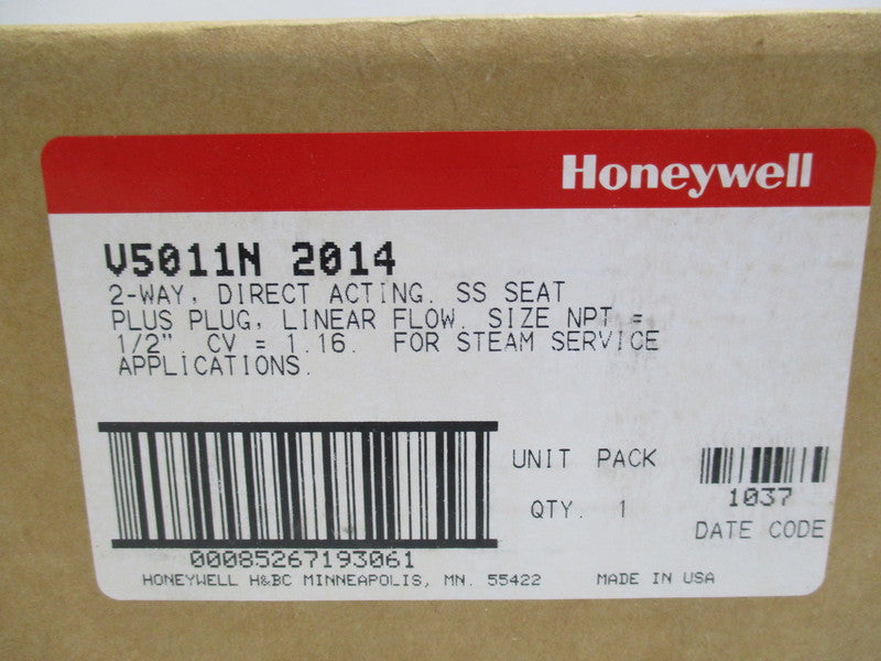 HONEYWELL V5011N2014 2-WAY STEAM VALVE 1/2"   NSMP
