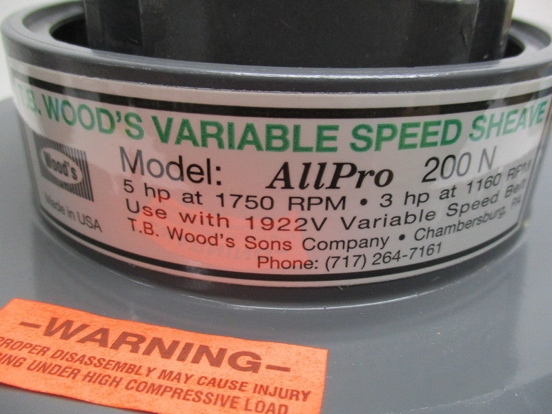 TB WOODS AP200NX1 SHEAVE 5HP 1750RPM 1-1/8" BORE  NSMP
