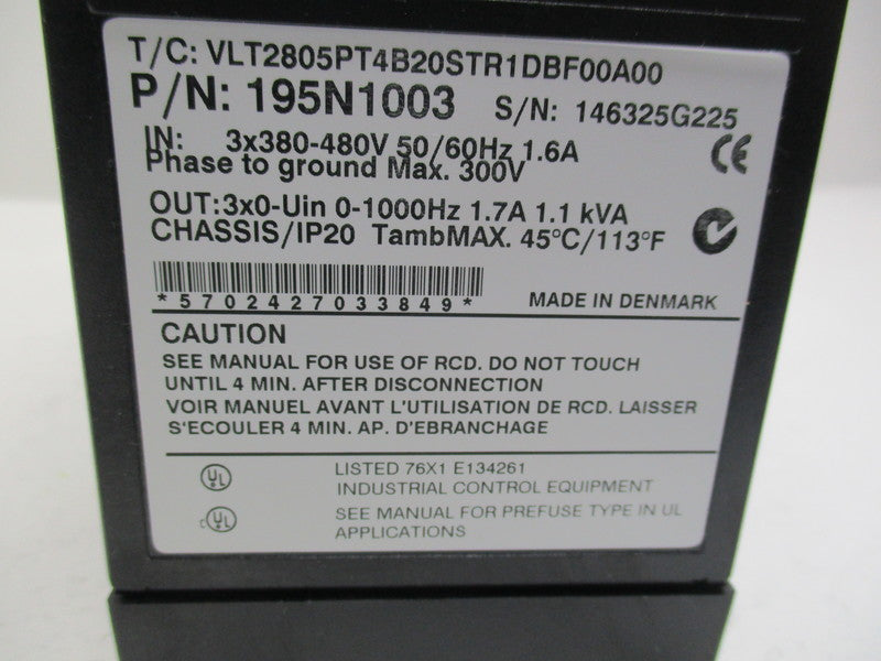 DANFOSS VLT2805PT4B20STR1DBF00A00  NSNP