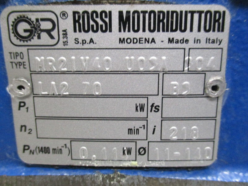 ROSSI MR2IV40U03A SPEED REDUCER  UNMP