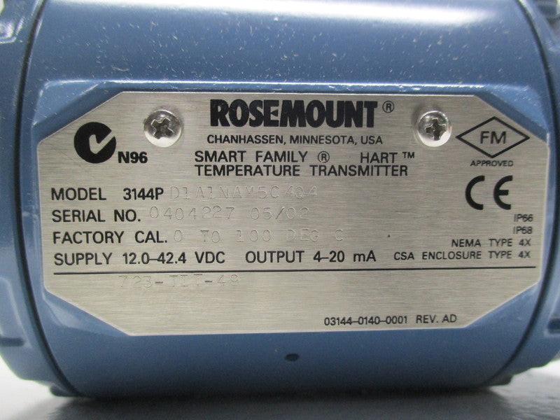 ROSEMOUNT 3144PD1A1NAM5C4Q4 SMART TEMPERATURE TRANSMITTER  NSMP