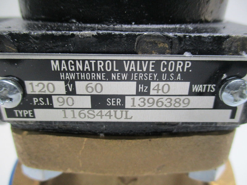 MAGNATROL 116S44UL 1" STEAM N/C 120V 0/90# FULL P 120V 90 PSI  NSNP