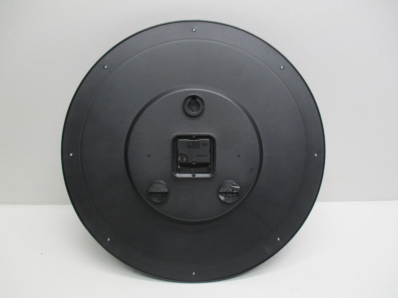 HYBO M6618 QUARTZ 16-1/4" WALL CLOCK (WHITE FACE/BLACK CASE)  NSMP