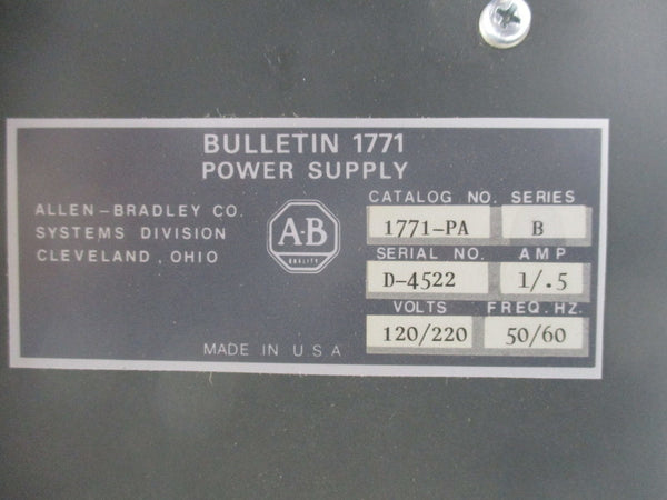 ALLEN BRADLEY 1771-PA SER. B  NSNP
