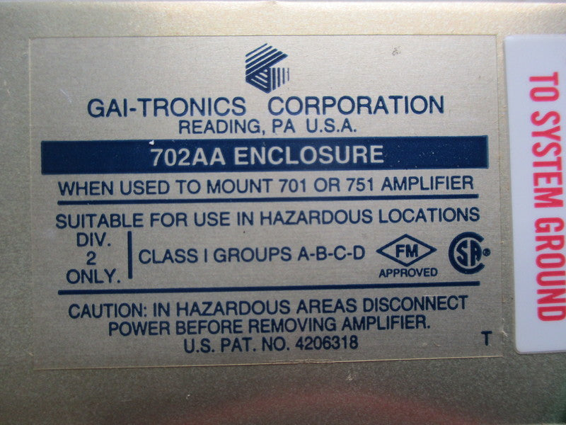 GAI-TRONICS 12586-002 (702AA)  NSMP