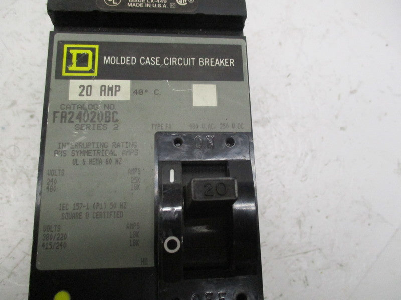SQUARE D FA24020BC SER. 2 480V 20A NSNP