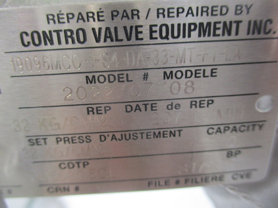 CONSOLIDATED VALVE 19096MC0-1-S4-DA-33-MT-FT-LA NSNP