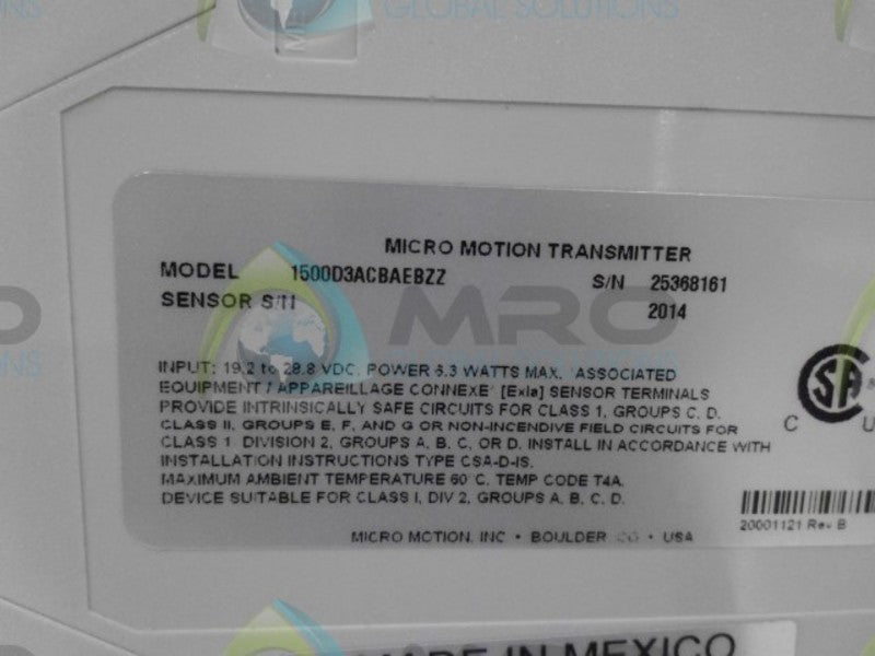 MICROMOTION MMI-20012294 TRANSMITTER * NEW NO BOX *