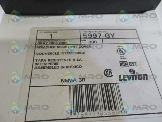 LEVITON 5997-GY GRAY WEATHER RESISTANT COVER *NEW IN BOX*
