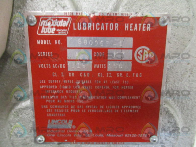 LINCOLN 880065-1 LUBRICATOR HEATER NSNP