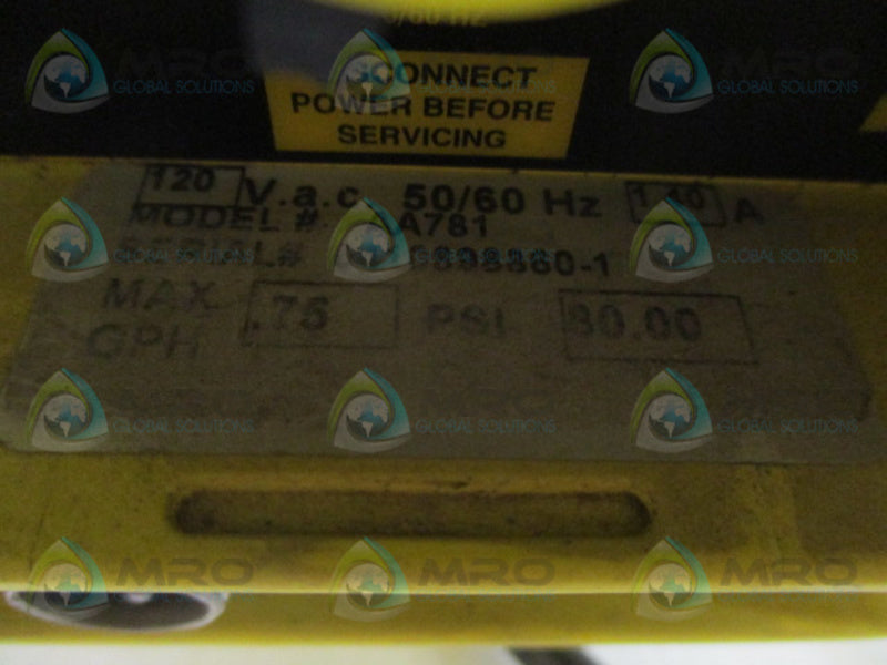 LMI MILTON ROY AA781 ELECTRONIC METERING PUMP UNMP