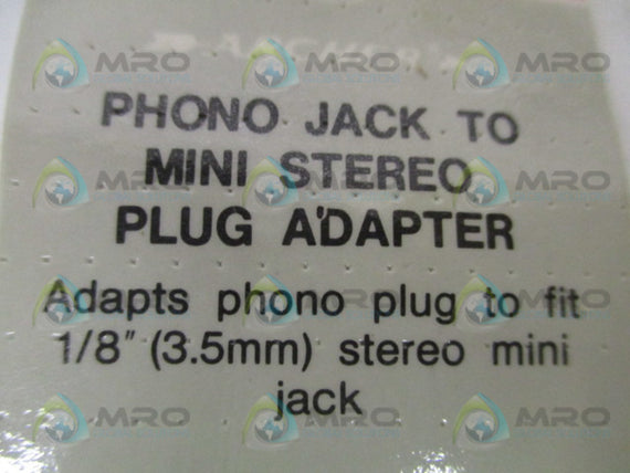 ARCHER 274-378 PHONO JACK TO MINI STEREO PLUG ADAPTER *NEW IN ORIGINAL PACKAGE*