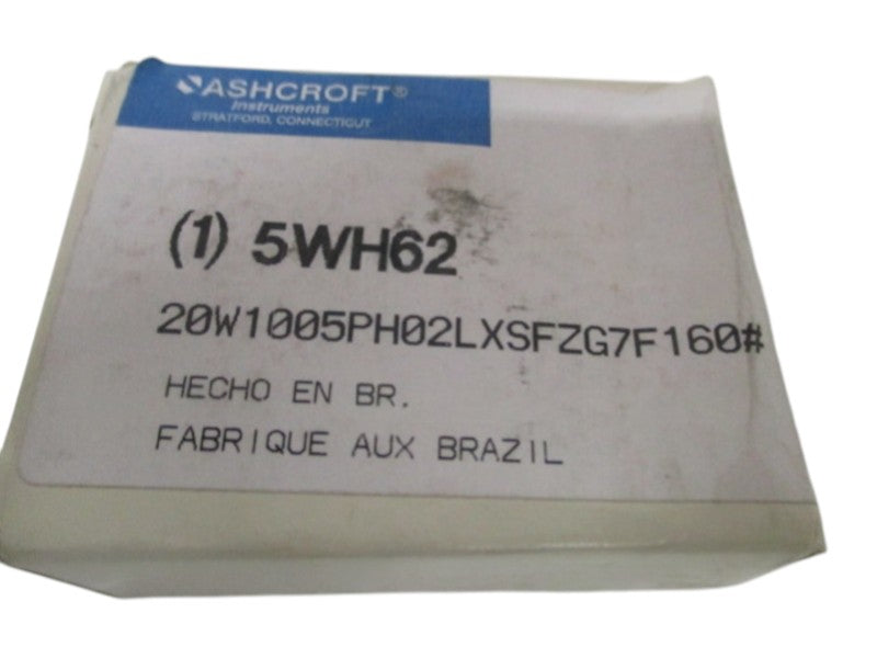 ASHCROFT 20W1005PH02LXSFZG7F-160# PRESSURE GAUGE 0-160 PSI NSMP
